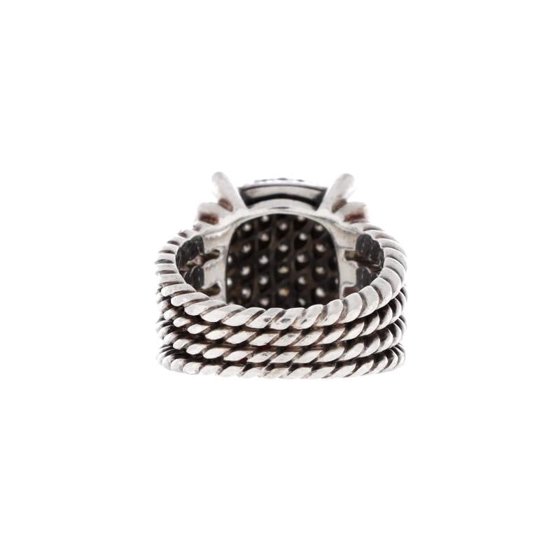 David Yurman Wheaton Ring Sterling Silver and Diamonds 16mm - 3
