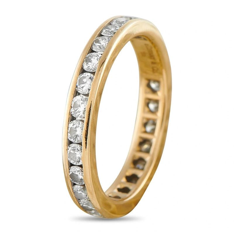 Tiffany & Co. 18K Yellow Gold 1.04ct Diamond Eternity Band Ring TI19- - 2