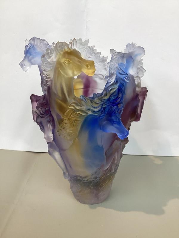 Nancy Daum Style Crystal Horse Vase Multi Color Unique Color H9Ã¢â‚¬Â - 13