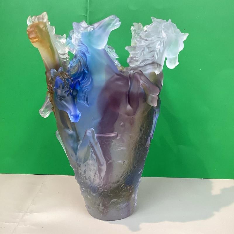 Nancy Daum Style Crystal Horse Vase Multi Color Unique Color H9Ã¢â‚¬Â - 14
