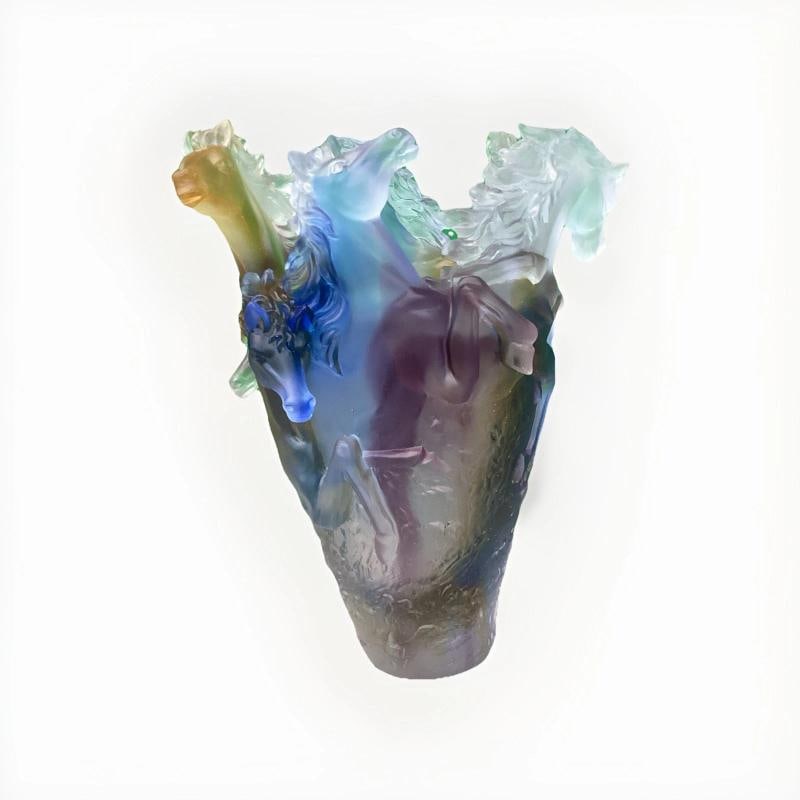 Nancy Daum Style Crystal Horse Vase Multi Color Unique Color H9Ã¢â‚¬Â - 2