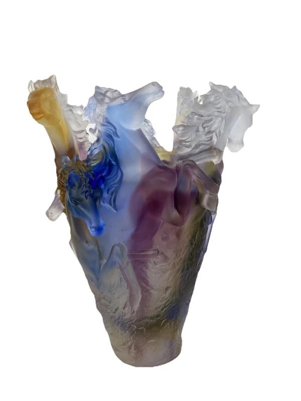 Nancy Daum Style Crystal Horse Vase Multi Color Unique Color H9Ã¢â‚¬Â - 7