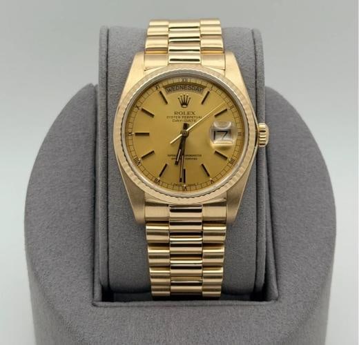 Rolex Day Date President 18038 36mm Champagne Dial Quickset 18K Yellow Gold - 2