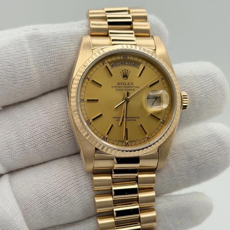 Rolex Day Date President 18038 36mm Champagne Dial Quickset 18K Yellow Gold - 5