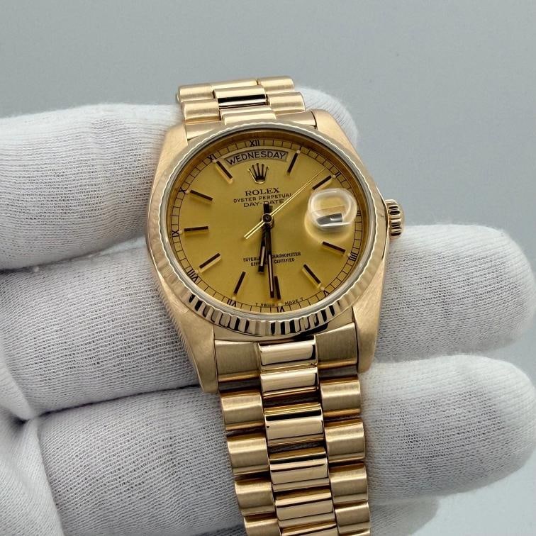 Rolex Day Date President 18038 36mm Champagne Dial Quickset 18K Yellow Gold - 6
