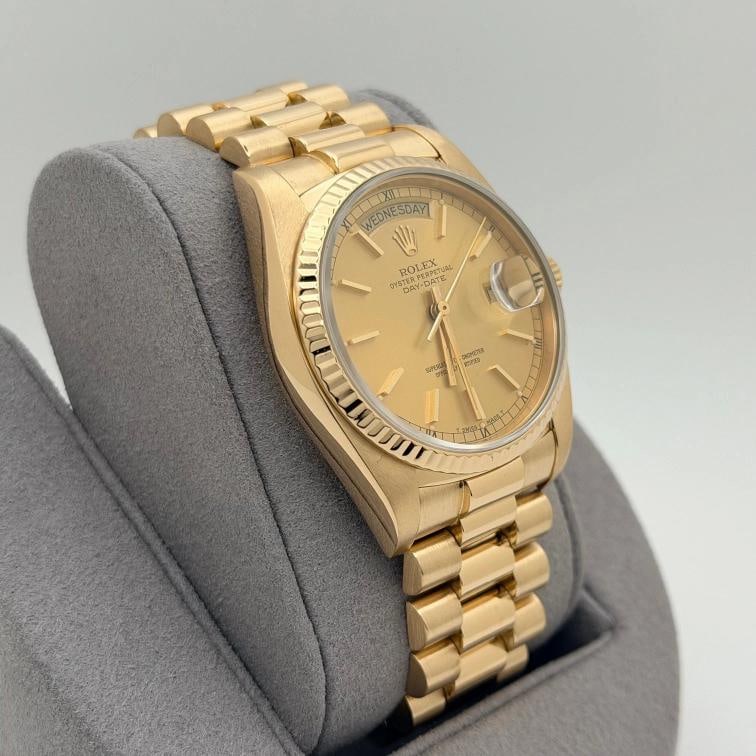Rolex Day Date President 18038 36mm Champagne Dial Quickset 18K Yellow Gold - 8