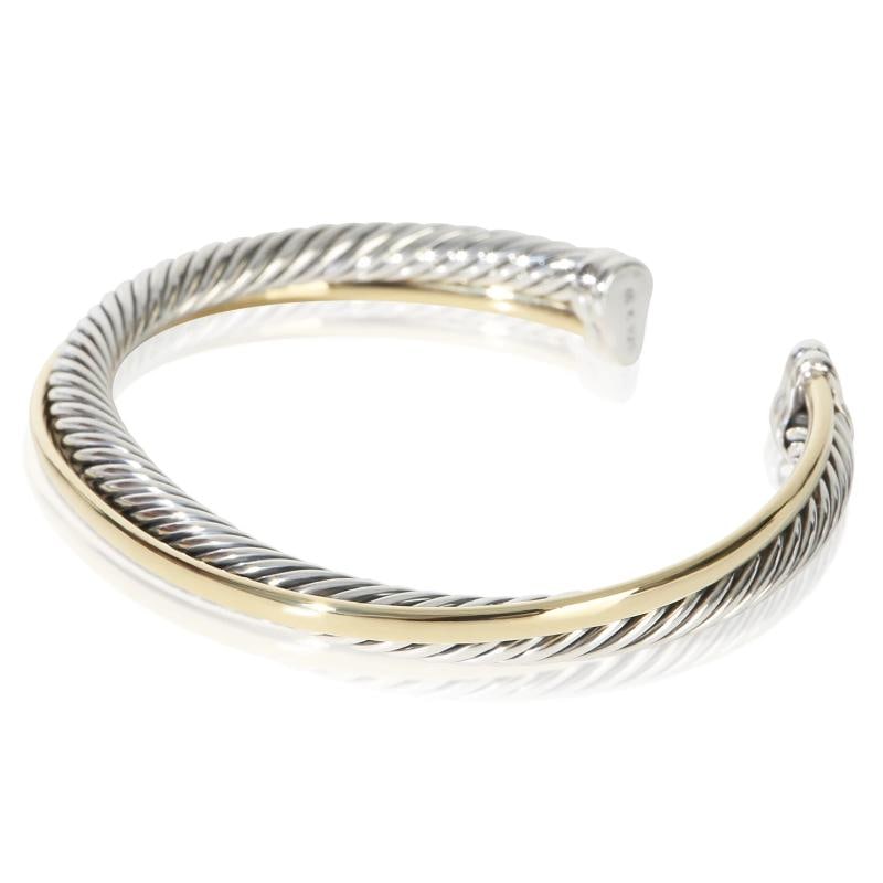 David Yurman Yellow Gold & Sterling Silver 5mm Crossover Bracelet - 2
