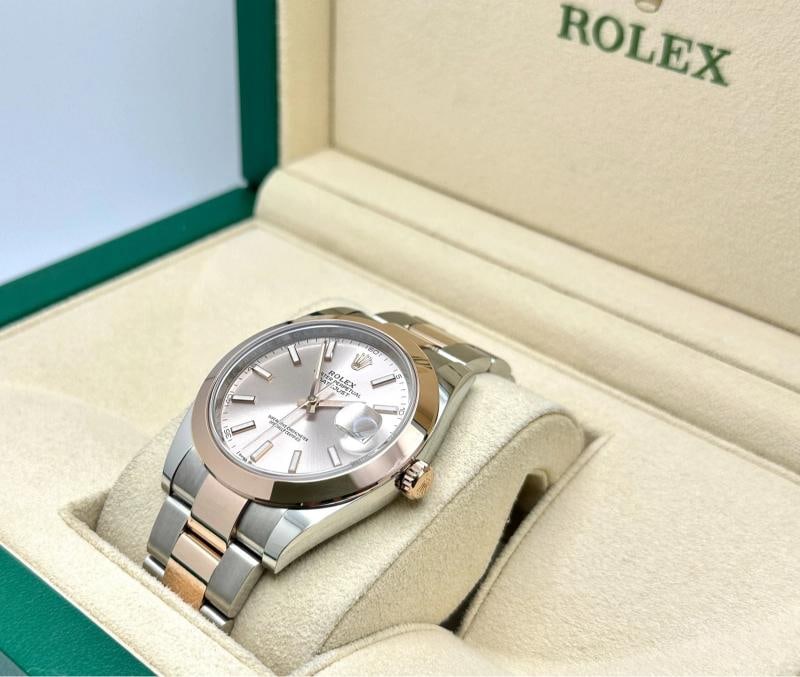 Rolex Datejust 41 126301 Sundust Dial 18K Rose Gold Stainless Steel Box Paper - 4