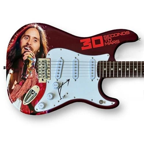 Jared Leto Signed Guitar Custom Graphics Beckett COA 30 Seconds to Mars: Industry: Music,Signed: Yes,Autograph Authentication: Beckett,Object Type: Guitar & Guitar Pick,Original/Reproduction: Original,Country of Origin: United States