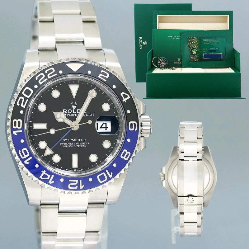 2023 NEW PAPERS Rolex 126710BLNR GMT Master II Batman Black Blue Oyster Watch: Condition: New with box and papers: This item is brand new and has never been worn. It still has the original packaging. ,Brand: Rolex,Department: Unisex Adults,Type: Wristwatch,Reference Number: 1267
