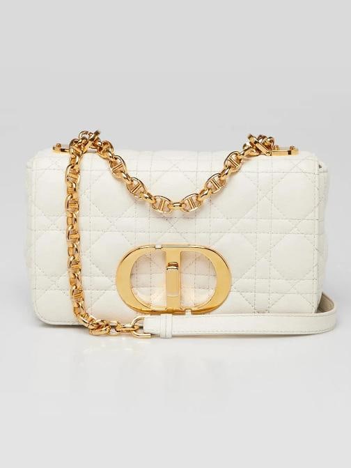 Christian Dior White Cannage Quilted Calfskin Leather Small Caro Bag: Condition: Pre-owned - Good,Brand: Christian Dior,Style: Crossbody Bags,Everyday Bags,Department: Women,Exterior Color: White,Exterior Material: Leather,Country of Origin: Italy Description The Dior