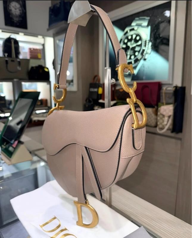 Christian Dior Taupe Saddle Bag (2023) - 2