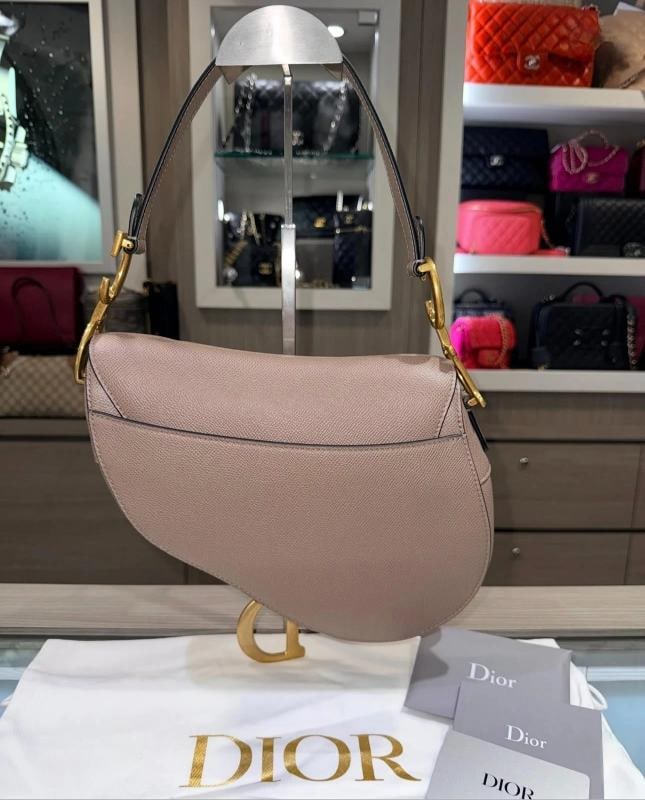 Christian Dior Taupe Saddle Bag (2023) - 4