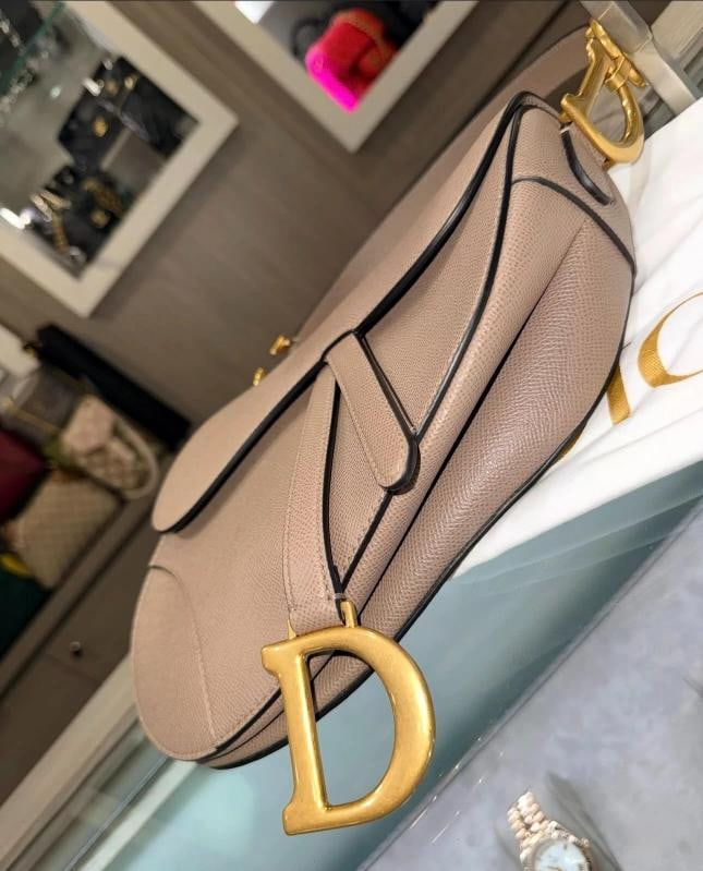 Christian Dior Taupe Saddle Bag (2023) - 5