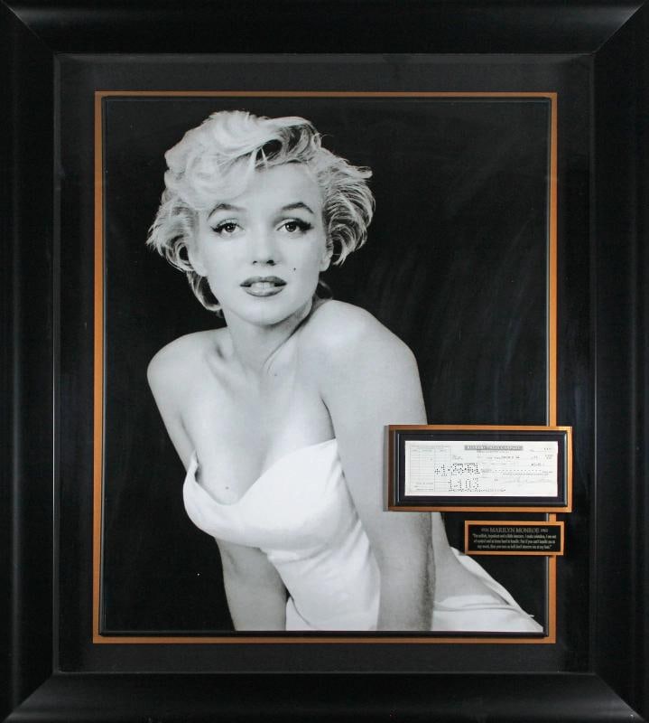 Marilyn Monroe Authentic Signed & Framed 1961 3x8.5 MMP Check BAS #AE64741: Industry: Movies,Original/Reproduction: Original,Autograph Authentication: Beckett,PRODUCT_COA: Beckett,PRODUCT_SIGNED_BY_NAME: Marilyn Monroe,Country of Origin: United States