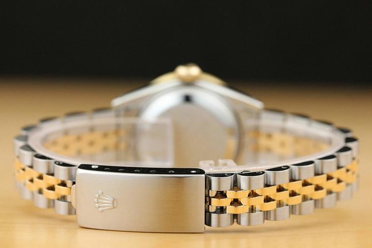 LADIES ROLEX DATEJUST 69173 FACTORY DIAMOND CHAMPAGNE DIAL 18K GOLD SS WATCH - 6