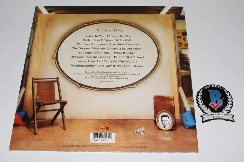 FOO FIGHTERS BAND SIGNED 'IN YOUR HONOR' ALBUM VINYL BECKETT COA x5 DAVE TAYLOR - 3