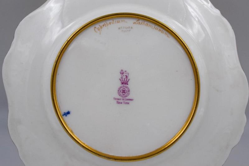 Royal Doulton Orchid Cabinet Plate, H.P. Artist Signed D. Dewsbury, Circa 1900 - 5