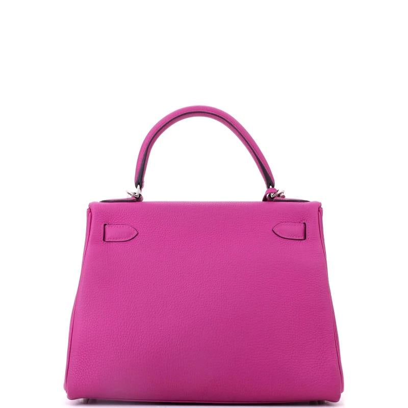 Hermes Kelly Handbag Pink Togo with Palladium Hardware 28 - 4