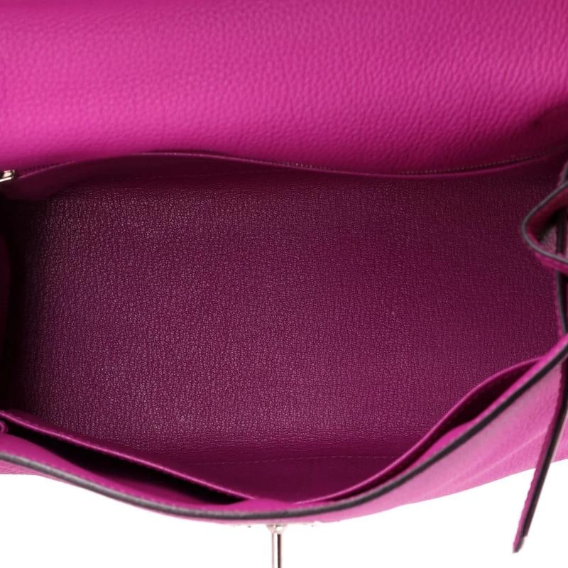 Hermes Kelly Handbag Pink Togo with Palladium Hardware 28 - 6