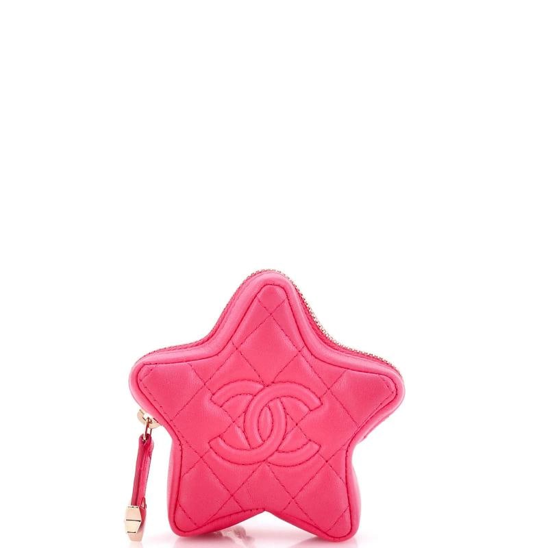 Chanel CC Star Pouch Bag Charm Quilted Lambskin Mini: Condition: Pre-owned - Good,Brand: Chanel,Exterior Material: Leather,Style: Quilted Lambskin,Exterior Color: Pink,Department: Women,Size: Mini