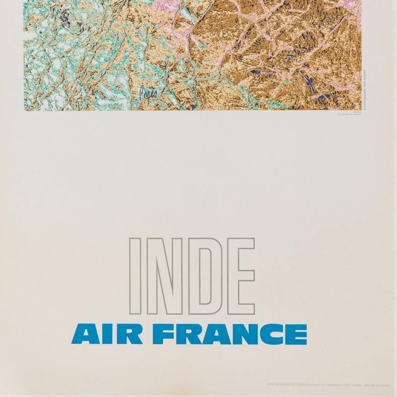 Original Vintage Poster - Raymond Pages - Air France - India - Airplane - 1971 - 4