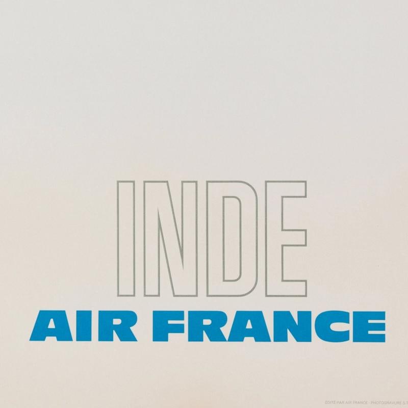 Original Vintage Poster - Raymond Pages - Air France - India - Airplane - 1971 - 5