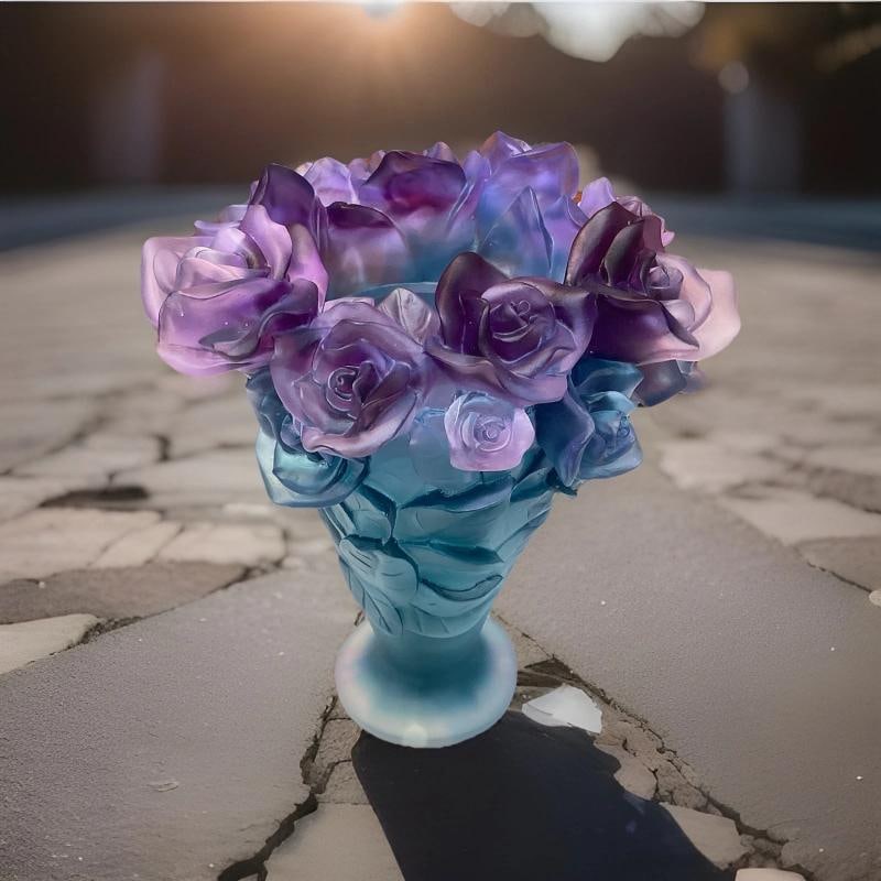 Xl Nancy Daum Style Blue Multi Rose Vase H9Ã¢â‚¬Â?W9Ã¢â - 6