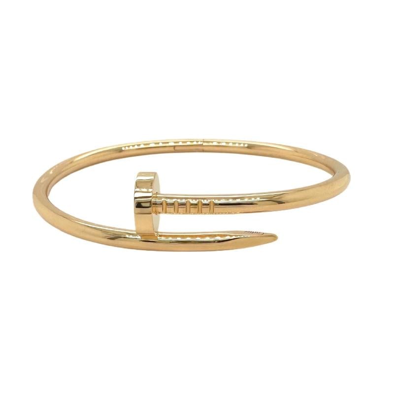 Cartier JUSTE UN CLOU 18K Yellow Gold 3.6 mm Bracelet SZ 17 Coa Boxes Receipt - 8