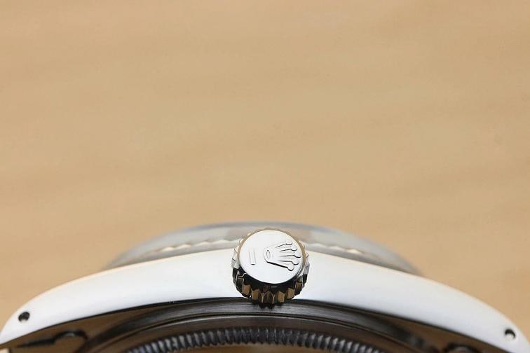 MENS ROLEX DATEJUST 16014 BLUE ROMAN DIAL 18K WHITE GOLD SS WATCH w/ OYSTER BAND - 8