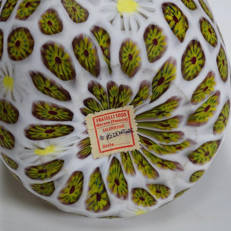 Vase with Redentore and Kiku Murrine Ermanno Toso for Fratelli Toso 1960s - 10
