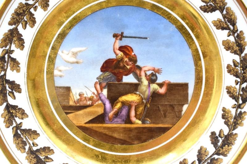 Rare Antique Stone Coquerel Et Legros - Paris Circa 1810 Neoclassical Plate - 2