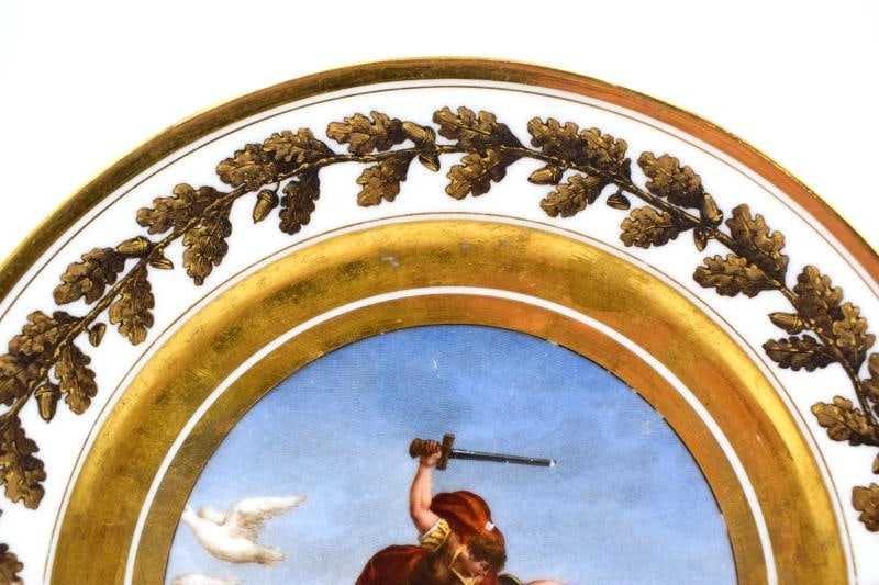 Rare Antique Stone Coquerel Et Legros - Paris Circa 1810 Neoclassical Plate - 3