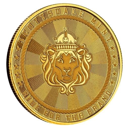 1 oz Gold Cowboy Round w/ Buffalo Privy .9999 Gold Bullion Round in COA #A591 - 3