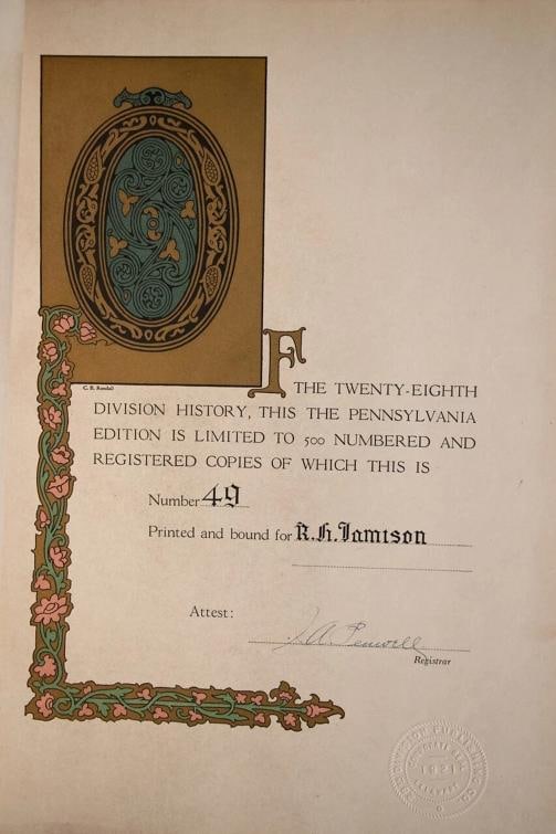 The Commanding Generals / The Twenty-Eighth Division In The World War 1st 1923 - 6