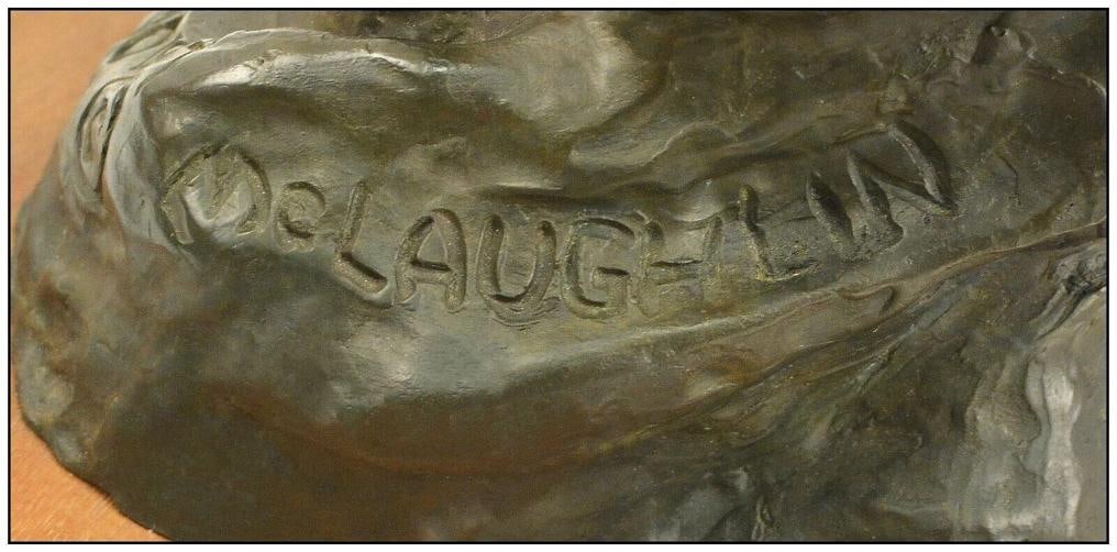 Nancy McLaughlin Powell Full Round Bronze Original Signed Native Sculpture Art - 4
