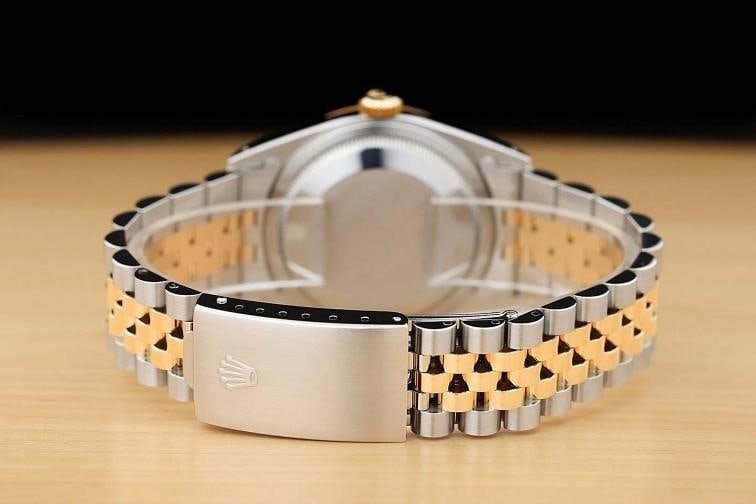 ROLEX MENS DATEJUST 16233 18K GOLD STEEL 2-TONE CHAMPAGNE ROMAN DIAL WATCH - 6