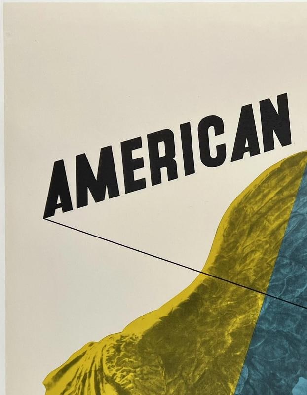 Original Vintage Poster AMERICAN AIRLINES PARIS Winged Victory Louvre Travel OL - 2
