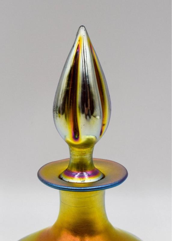 Steuben Gold Aurene Lobed Large Perfum Bottle, Signed - 4