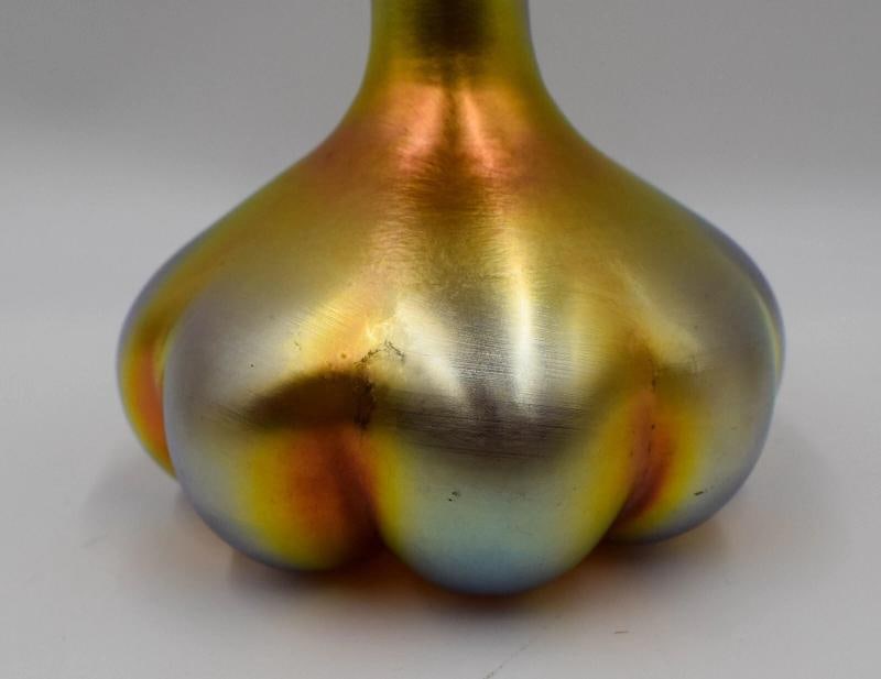 Steuben Gold Aurene Lobed Large Perfum Bottle, Signed - 5