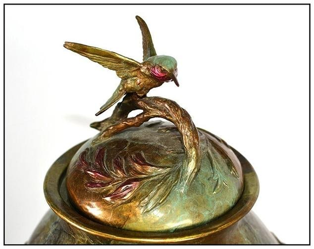 Joan Zygmunt Summers Grace Bronze Sculpture Birds Flowers Signed Wildlife Art - 4
