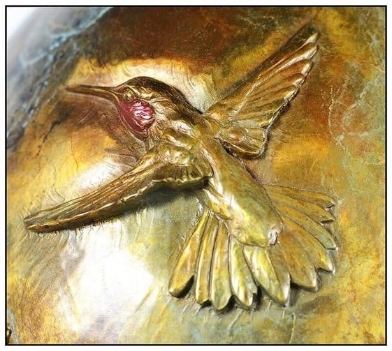 Joan Zygmunt Summers Grace Bronze Sculpture Birds Flowers Signed Wildlife Art - 5