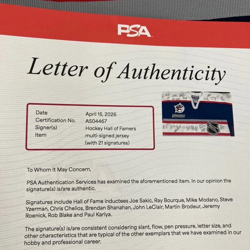 2000 NHL All Star Game Team Signed Authentic Jersey PSA DNA & Beckett COA - 10
