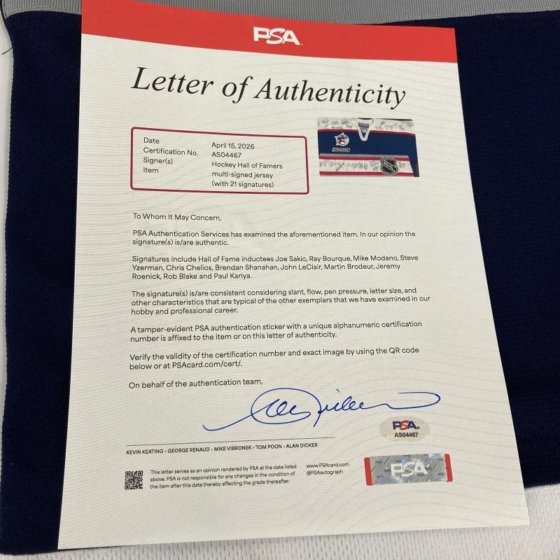 2000 NHL All Star Game Team Signed Authentic Jersey PSA DNA & Beckett COA - 9