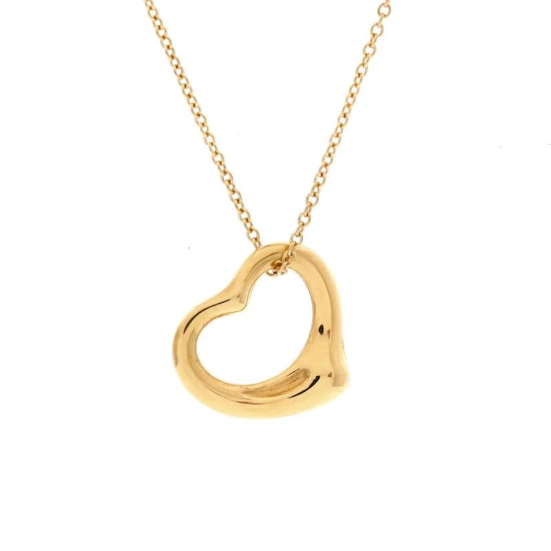 Tiffany & Co. Elsa Peretti Open Heart Pendant Necklace 18K Yellow Gold 16mm: Condition: Pre-owned - Good,Brand: Tiffany & Co.,Main Stone: Unknown,Metal: 18K Yellow Gold,Metal Purity: 18K,Style: Pendant,Type: Necklace,Color: Yellow Gold,Material: 18K Yellow Gold Condition: