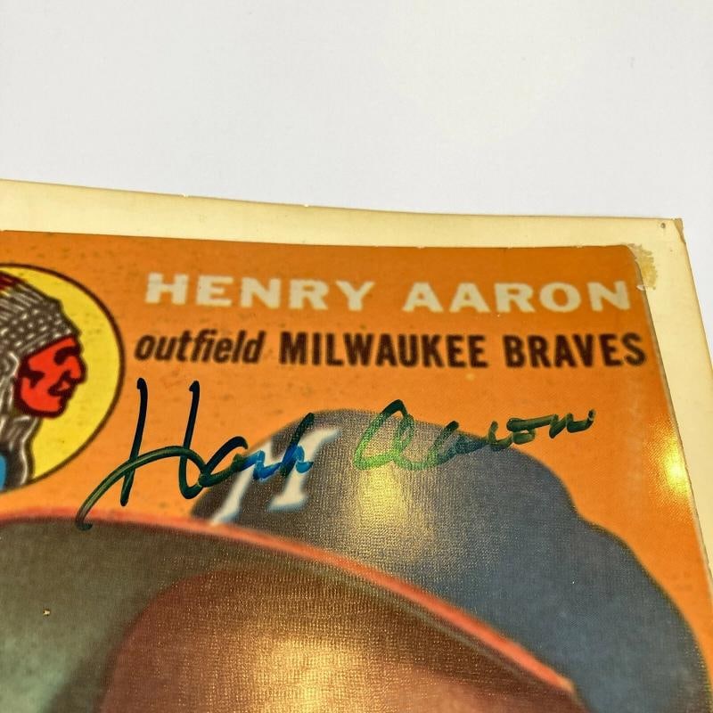 Hank Aaron Signed 1954 Topps Original Production Artwork JSA COA 1/1 RARE - 2