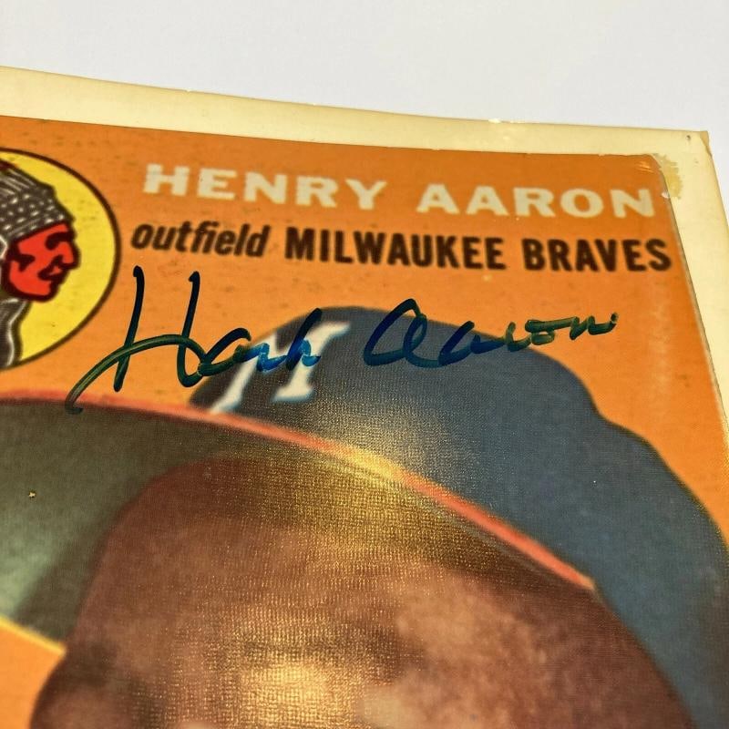 Hank Aaron Signed 1954 Topps Original Production Artwork JSA COA 1/1 RARE - 3