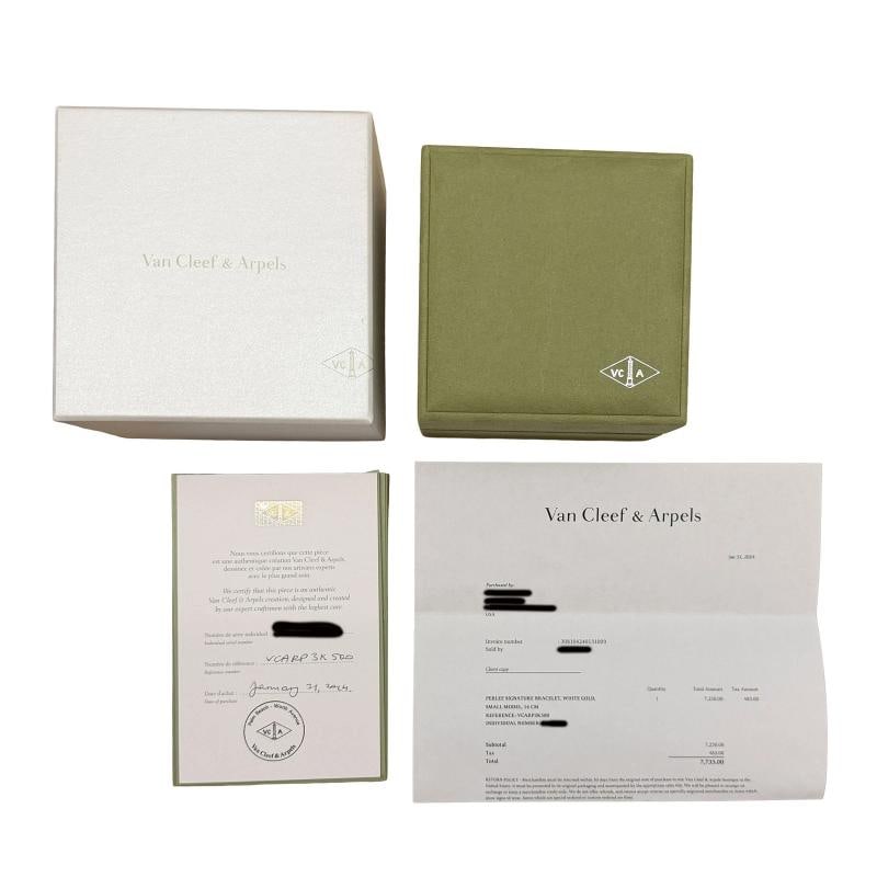 Van Cleef & Arpels White Gold Signature Perlee Bracelet - 6