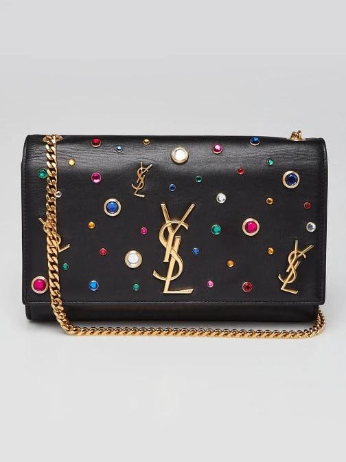 Yves Saint Laurent Black Leather Studded Medium Kate Bag: Condition: Pre-owned - Good,Brand: Yves Saint Laurent,Style: Crossbody Bags,Evening Bags,Department: Women,Exterior Color: Black,Exterior Material: Leather,Country of Origin: Italy Description With