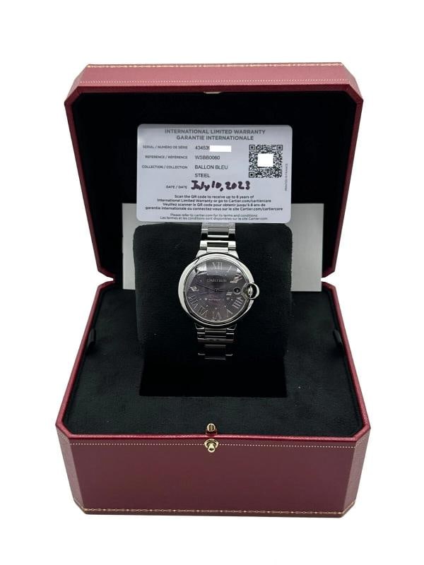 2023 Cartier WSBB0060 Ref 4345 Ballon Bleu Black Dial Stainless Steel Box Paper - 4